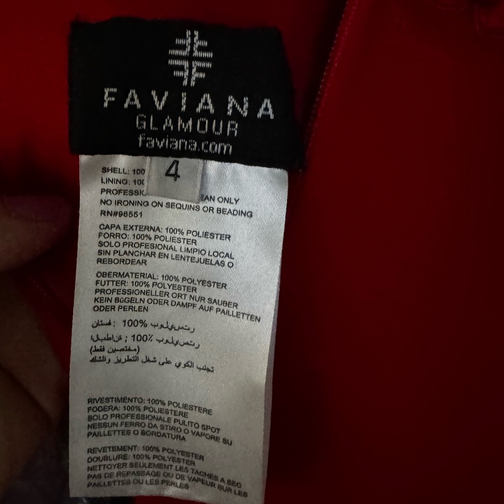 Faviana Red Sweetheart Neckline Sleeveless Prom Gown - Picture 2 of 9